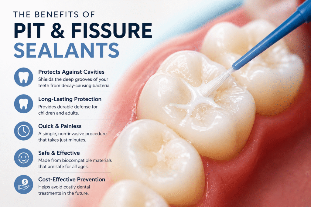 Advantages of theBenefits of Pit & Fissure sealants treatment