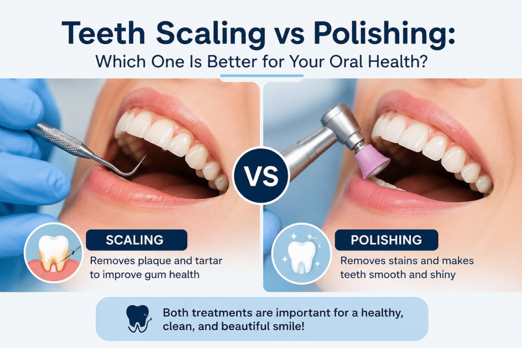 Teeth scaling Vs. Teeth polishing which one is better?