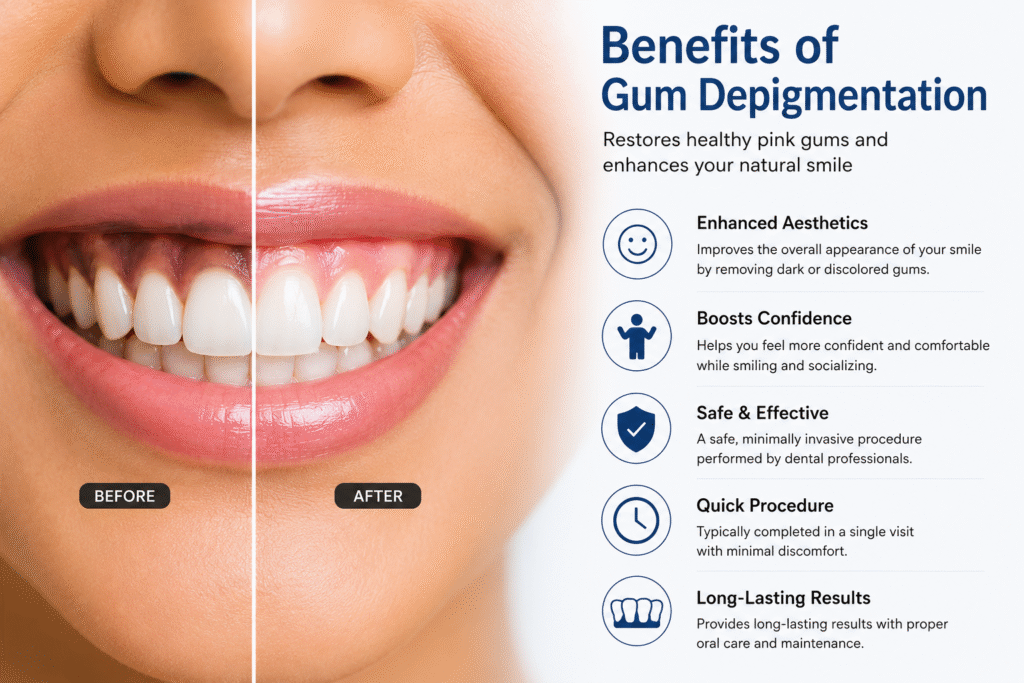 Benefits of gum depigmentation 