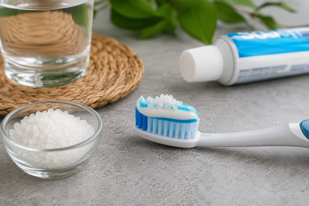 How does salt water benefit oral health?